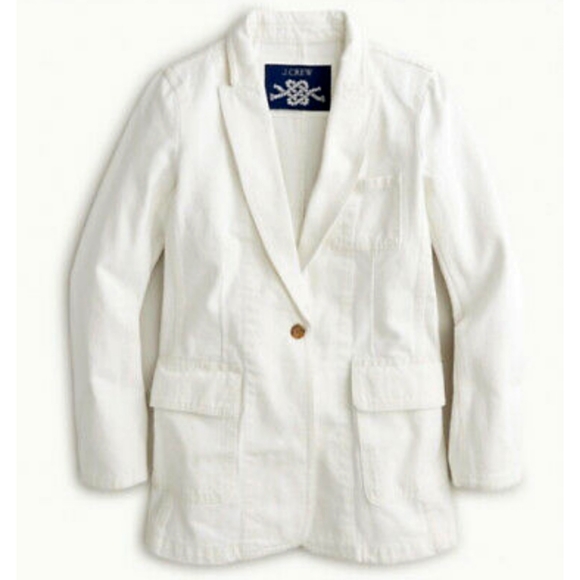 J.Crew white denim blazer - Picture 1 of 6